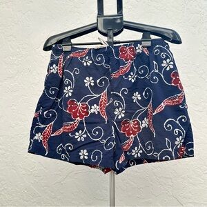 J. Crew Navy and Red Floral Women's Shorts